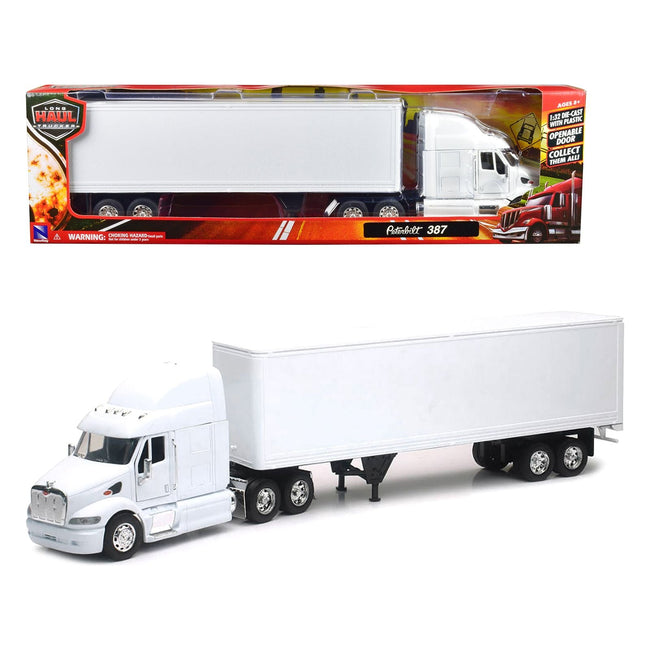 Peterbilt 387 Truck with Dry Goods Trailer White "Long Haul Truckers" Series 1/32 Diecast Model by New Ray - New Ray - ModelCars.com