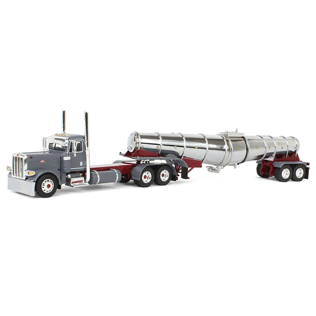 Peterbilt 389 Day Cab and Polar Deep Drop Tank Trailer "North Coast Wine" Gray 1/64 Diecast Model by DCP/First Gear - First Gear - ModelCars.com