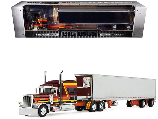 Peterbilt 389 Tri-Axle Day Cab and Walker Food Grade Tank Trailer "Finnesgard Trucking" Blue with Orange Stripes 1/64 Diecast Model by DCP/First Gear-First Gear-ModelCars.com
