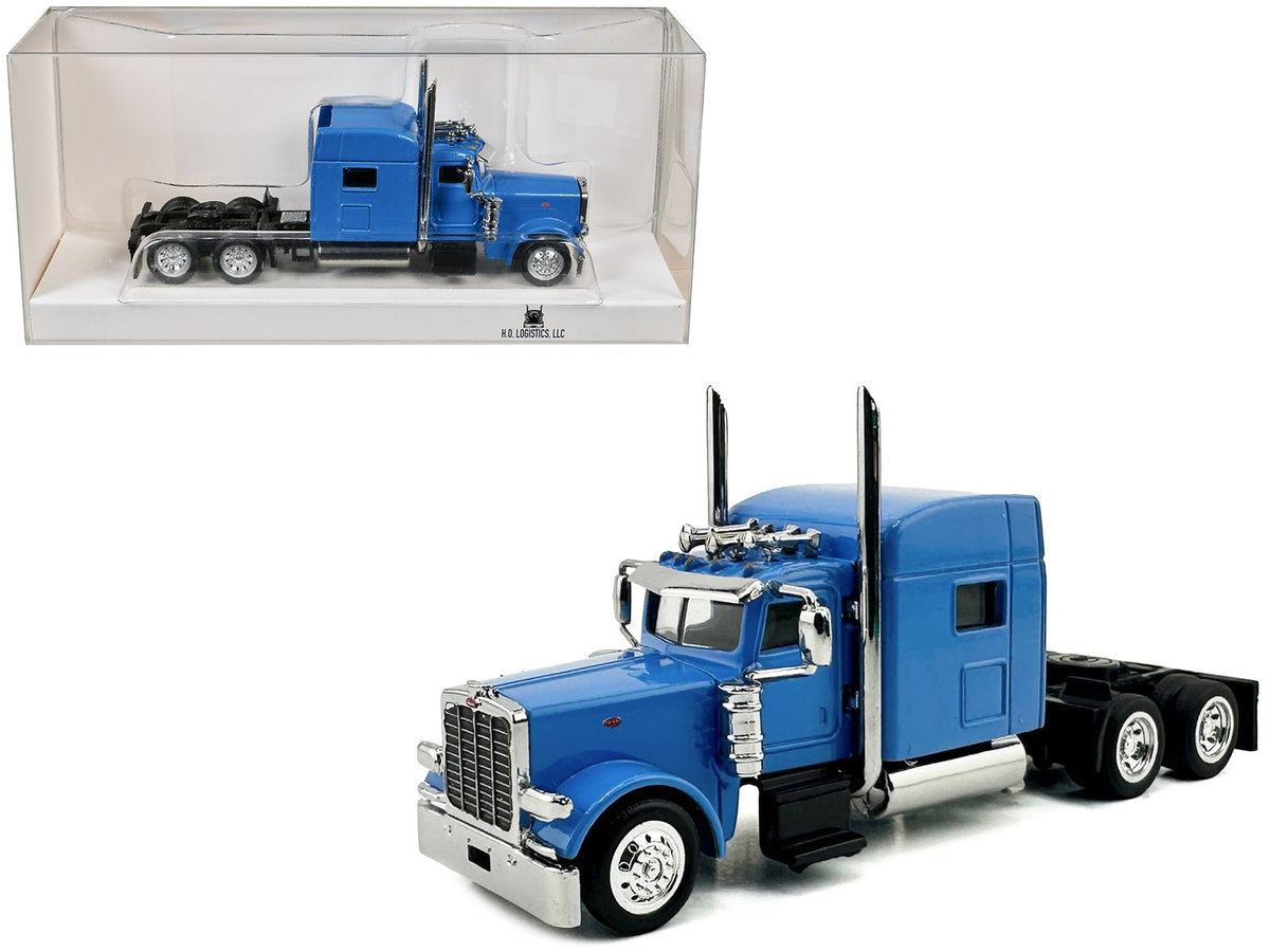 Peterbilt 389 Truck Tractor with Sleeper Cab Baby Blue 1/87 (HO) Scale Plastic Model Car by HO Logistics-HO Logistics Replicas-ModelCars.com