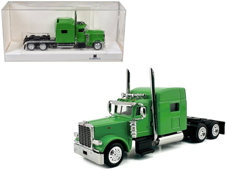 Peterbilt 389 Truck Tractor with Sleeper Cab Lime Green 1/87 (HO) Scale Plastic Model Car by HO Logistics-HO Logistics Replicas-ModelCars.com