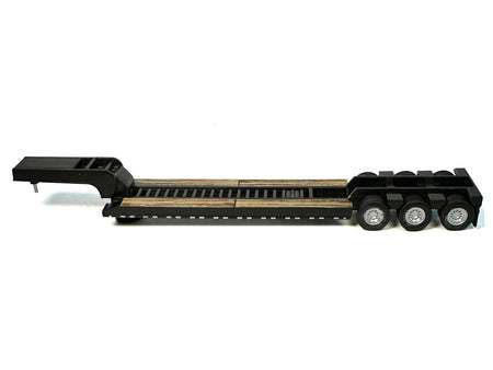 Peterbilt 389 Truck Tractor with Sleeper Cab Lime Green and Low Boy Flatbed Trailer Black Combo Set 1/87 (HO) Plastic Model Car by HO Logistics-HO Logistics Replicas-ModelCars.com