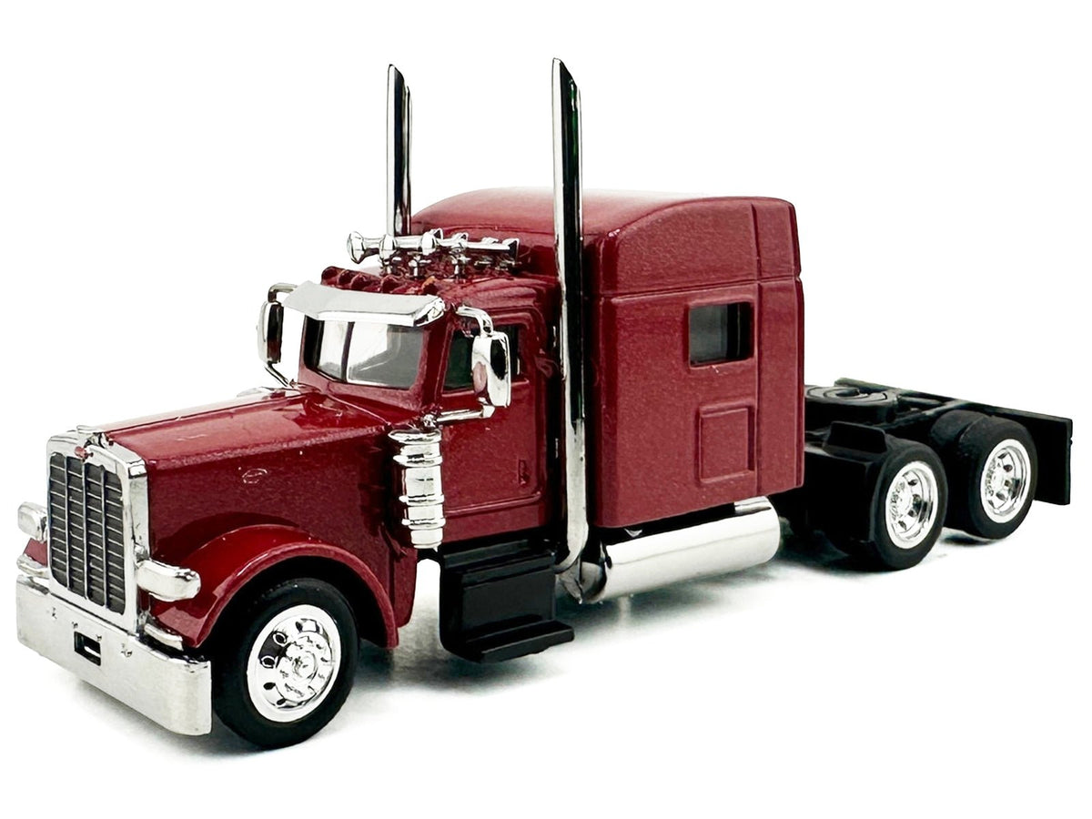 Peterbilt 389 Truck Tractor with Sleeper Cab Red Metallic 1/87 (HO) Scale Plastic Model Car by HO Logistics-HO Logistics Replicas-ModelCars.com