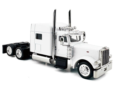 Peterbilt 389 Truck Tractor with Sleeper Cab White 1/87 (HO) Scale Plastic Model Car by HO Logistics-HO Logistics Replicas-ModelCars.com