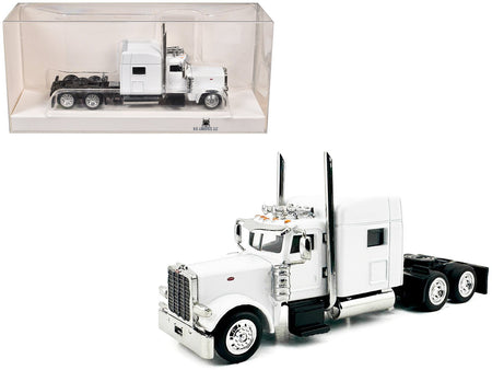 Peterbilt 389 Truck Tractor with Sleeper Cab White 1/87 (HO) Scale Plastic Model Car by HO Logistics-HO Logistics Replicas-ModelCars.com