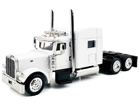 Peterbilt 389 Truck Tractor with Sleeper Cab White 1/87 (HO) Scale Plastic Model Car by HO Logistics-HO Logistics Replicas-ModelCars.com