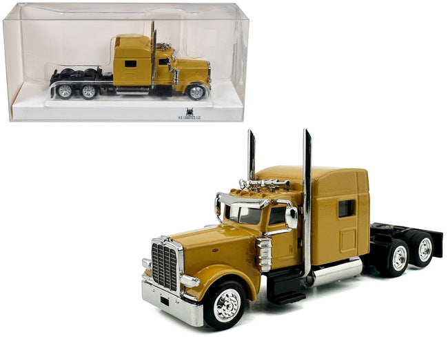 Peterbilt 389 Truck Tractor with Sleeper Cab Yellow 1/87 (HO) Scale Plastic Model Car by HO Logistics-HO Logistics Replicas-ModelCars.com