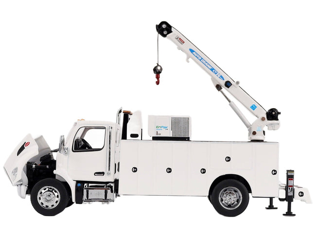 Peterbilt 536 Auto-Crane Titan 85-Body HC14-Crane Work Truck with Miller EnPak White "Transport Series" 1/50 Diecast Model by Diecast Masters-Diecast Masters-ModelCars.com