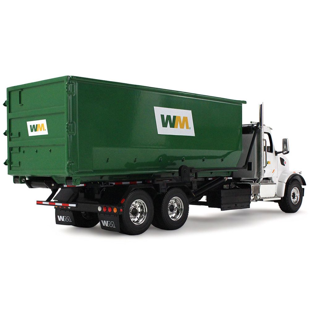 Peterbilt 567 Refuse Garbage Truck with 40 Yard Roll-Off Container "Waste Management" White and Green 1/34 Diecast Model by First Gear-First Gear-ModelCars.com