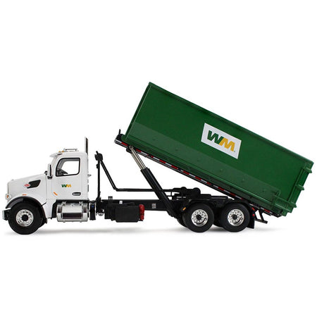 Peterbilt 567 Refuse Garbage Truck with 40 Yard Roll-Off Container "Waste Management" White and Green 1/34 Diecast Model by First Gear-First Gear-ModelCars.com