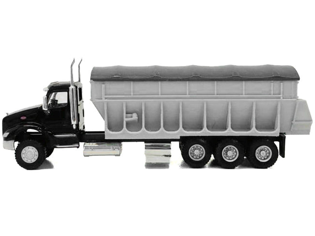 Peterbilt 579 Potato/Sugar Beet Truck Black 1/87 (HO) Plastic Model Car by Promotex-Promotex-ModelCars.com