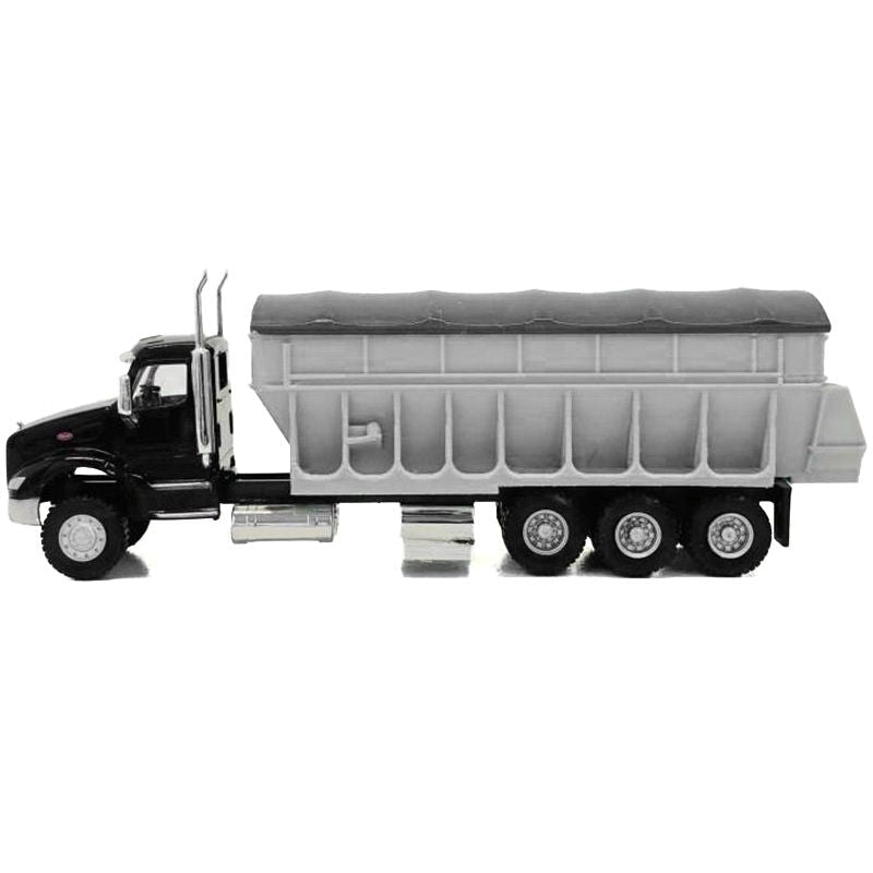 Peterbilt 579 Potato/Sugar Beet Truck Black 1/87 (HO) Plastic Model Car by Promotex-Promotex-ModelCars.com