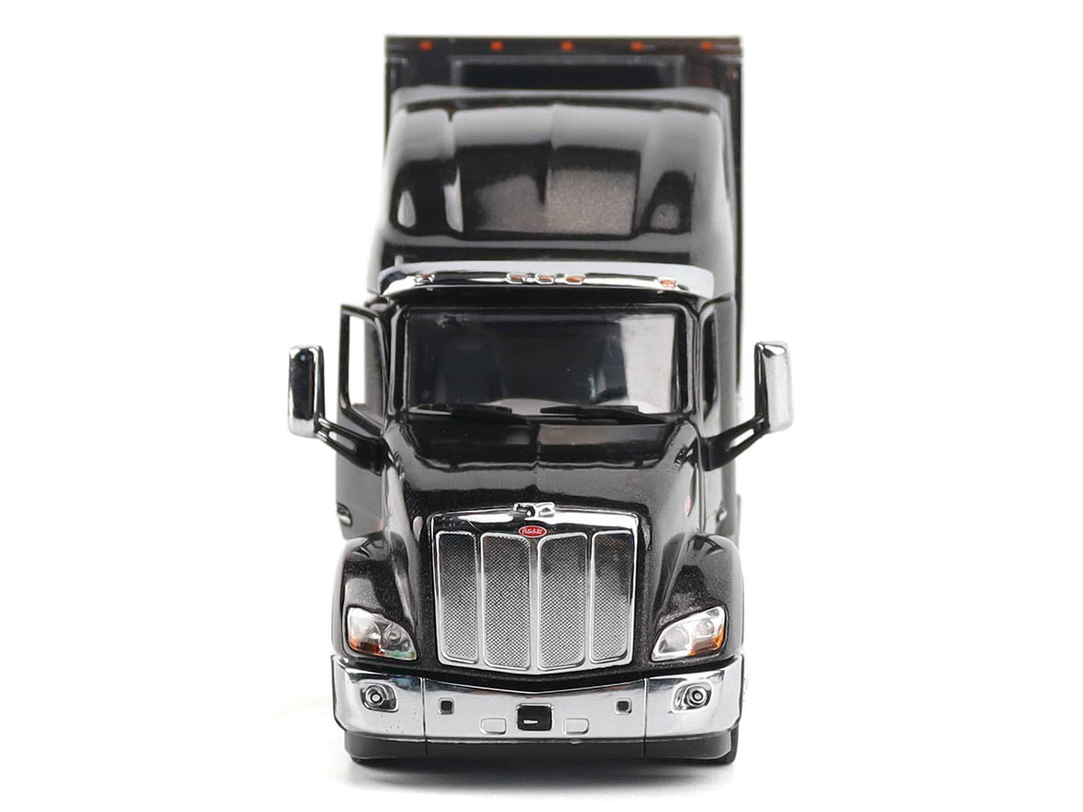 Peterbilt 579 UltraLoft Truck Tractor Black Metallic with "CAT Caterpillar" Mural Trailer "Transport Series" 1/50 Diecast Model by Diecast Masters-Diecast Masters-ModelCars.com