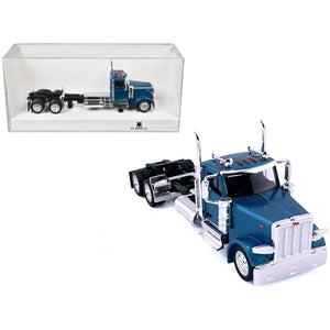 Peterbilt 589 2-Axel Day Cab Blue Metallic 1/87 (HO) Plastic Model Car by HO Logistics