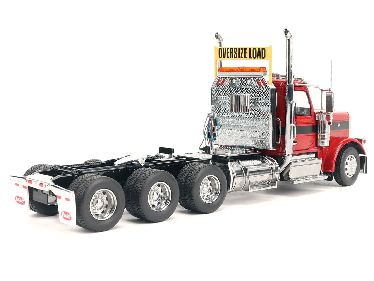 Peterbilt 589 Tridem-Axle Truck Tractor with Day Cab Legendary Red "Transport Series" 1/32 Diecast Model by Diecast Masters-Diecast Masters-ModelCars.com