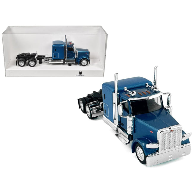 Peterbilt 589 Truck with 72 Inch Sleeper Blue Metallic 1/87 (HO) Plastic Model Car by HO Logistics-HO Logistics Replicas-ModelCars.com