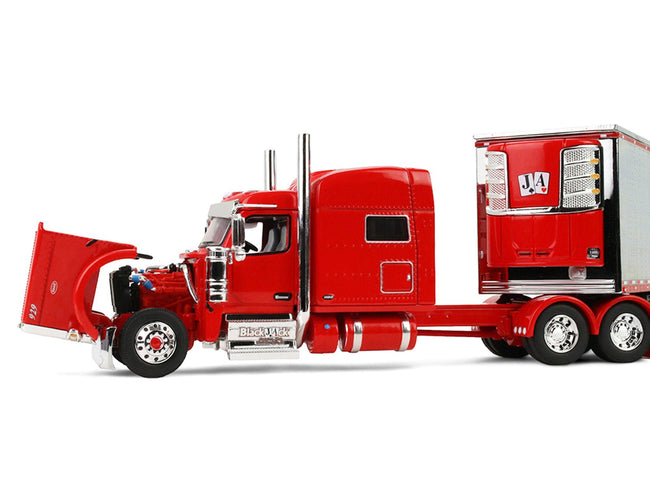 Peterbilt 589 with 78" Mid-Roof Sleeper and 53' Utility Trailer with Reefer "Blackjack Express LLC" Red "Big Rigs" Series II 6 1/64 Diecast Model by DCP/First Gear-First Gear-ModelCars.com