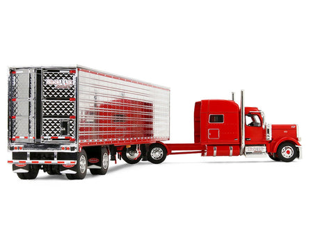 Peterbilt 589 with 78" Mid-Roof Sleeper and 53' Utility Trailer with Reefer "Blackjack Express LLC" Red "Big Rigs" Series II 6 1/64 Diecast Model by DCP/First Gear-First Gear-ModelCars.com