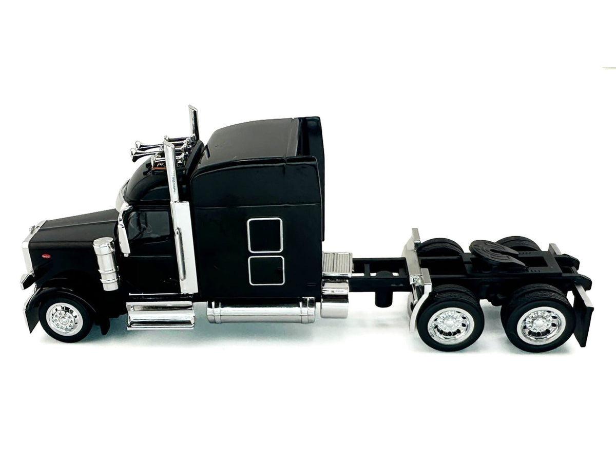 Peterbilt 589 with Stand Up Sleeper Cab Black 1/87 (HO) Plastic Model Car by HO Logistics-HO Logistics Replicas-ModelCars.com