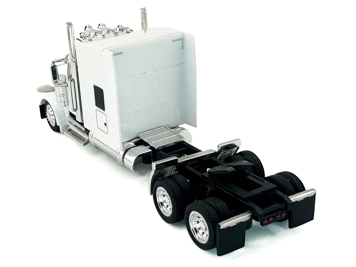 Peterbilt 589 with Stand Up Sleeper Cab White 1/87 (HO) Plastic Model Car by HO Logistics-HO Logistics Replicas-ModelCars.com
