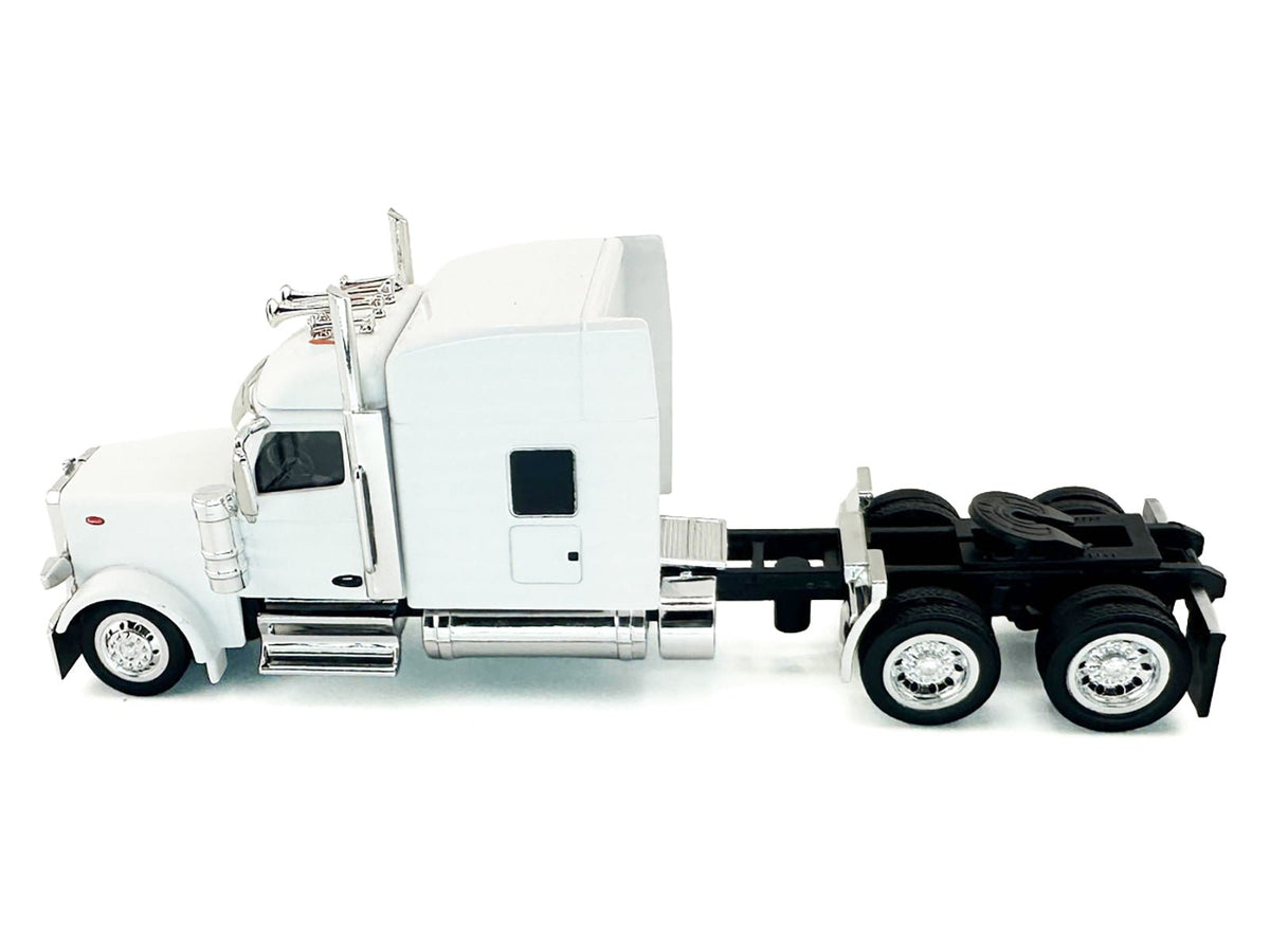 Peterbilt 589 with Stand Up Sleeper Cab White 1/87 (HO) Plastic Model Car by HO Logistics-HO Logistics Replicas-ModelCars.com