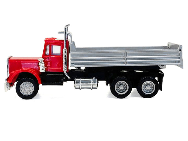 Peterbilt Dump Truck with Red Cab 1/87 (HO) Plastic Model by Promotex-Promotex-ModelCars.com