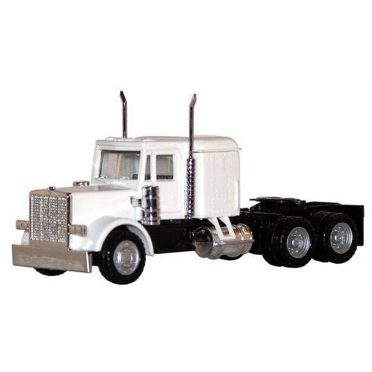 Peterbilt Long Tractor White 1/87 (HO) Plastic Model Car by Promotex - Promotex - ModelCars.com
