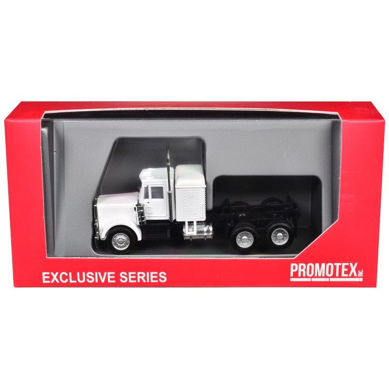 Peterbilt Long Tractor White 1/87 (HO) Plastic Model Car by Promotex-Promotex-ModelCars.com