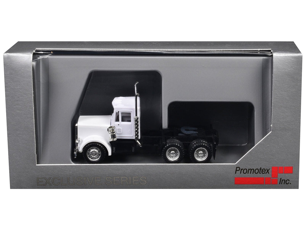 Peterbilt Short Day Cab White 1/87 (HO) Plastic Model Car by Promotex-Promotex-ModelCars.com