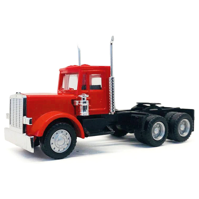 Peterbilt Short Day Cab with Updated Grill Red 1/87 (HO) Plastic Model Car by Promotex - Promotex - ModelCars.com