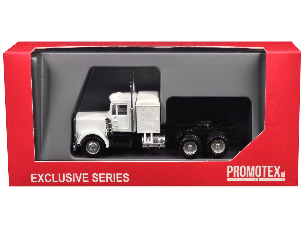 Peterbilt Sleeper Cab White 1/87 (HO) Plastic Model Car by Promotex-Promotex-ModelCars.com