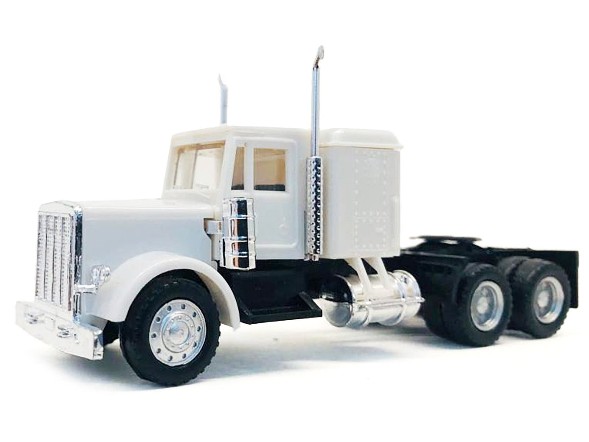 Peterbilt Sleeper Cab White 1/87 (HO) Plastic Model Car by Promotex-Promotex-ModelCars.com