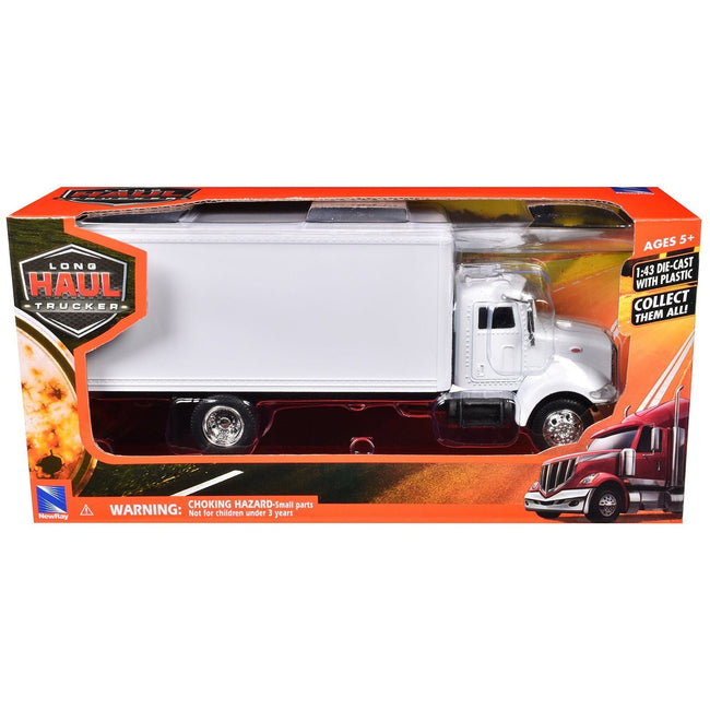 Peterbilt Utility 335 Box Truck White 1/43 Diecast Model by New Ray-New Ray-ModelCars.com