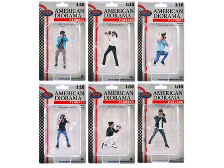 "Photographers" 6 piece Figure Set for 1/18 Scale Models by American Diorama-American Diorama-ModelCars.com