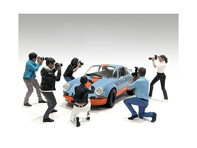 "Photographers" 6 piece Figure Set for 1/24 Scale Models by American Diorama-American Diorama-ModelCars.com