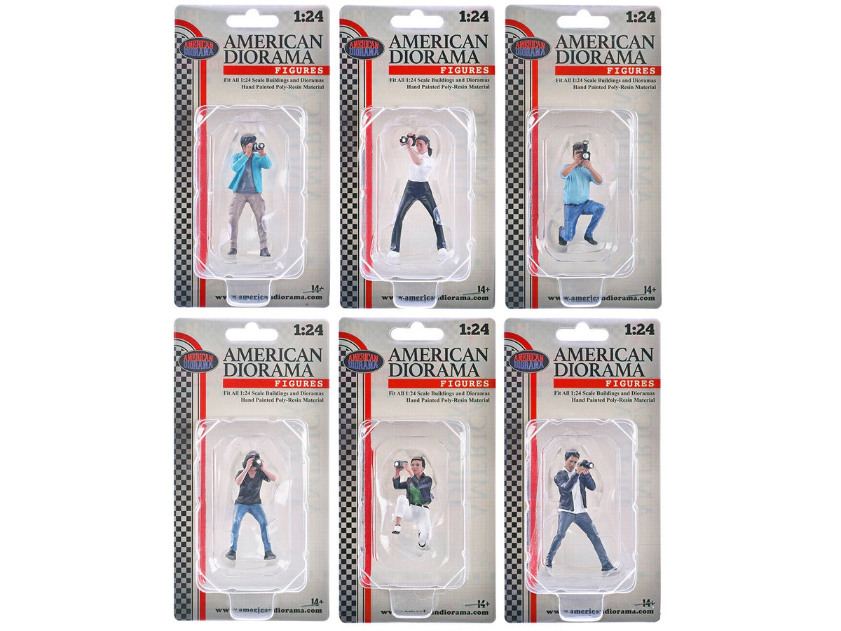 "Photographers" 6 piece Figure Set for 1/24 Scale Models by American Diorama-American Diorama-ModelCars.com