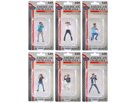 "Photographers" 6 piece Figure Set for 1/24 Scale Models by American Diorama-American Diorama-ModelCars.com