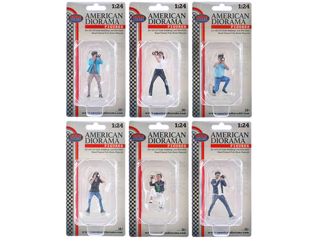 "Photographers" 6 piece Figure Set for 1/24 Scale Models by American Diorama-American Diorama-ModelCars.com