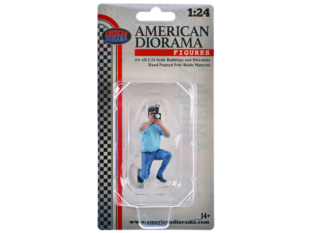 "Photographers" Figure #3 for 1/24 Scale Models by American Diorama-American Diorama-ModelCars.com