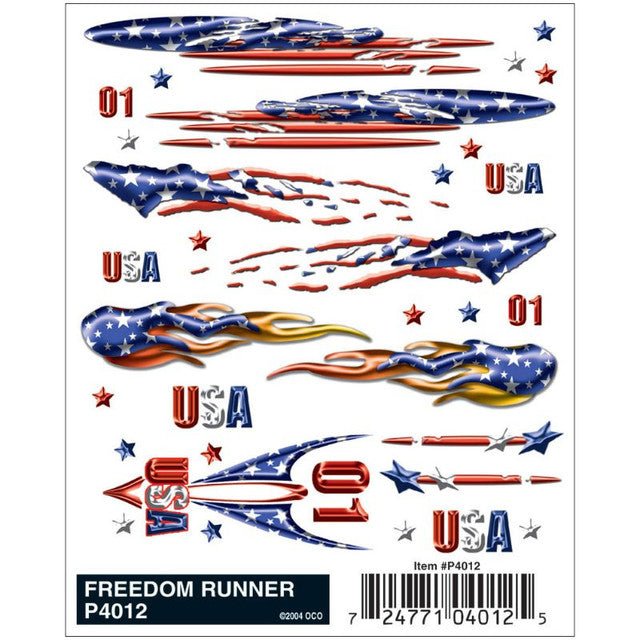 Pinecar 4012 - Freedom Runner Dry Transfer - Kit - Pine Car - ModelCars.com
