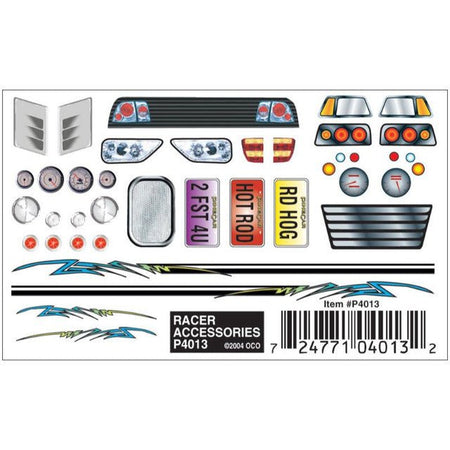 Pinecar 4013 - Racer Accessories Dry Transfer - Kit - Pine Car - ModelCars.com