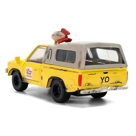 Pizza Planet Truck Yellow (Weathered) with Beige Camper "Toy Story" (1995) Movie "Hollywood Rides" Series 1/32 Diecast Model Car by Jada-Jada-ModelCars.com