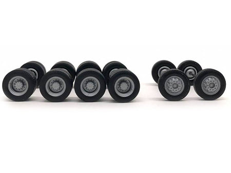 Planetary Hubs Wheel Set (2 Front and 4 Rear) 1/87 (HO) Plastic Model by Promotex-Promotex-ModelCars.com