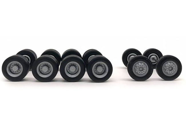Planetary Hubs Wheel Set (2 Front and 4 Rear) 1/87 (HO) Plastic Model by Promotex-Promotex-ModelCars.com