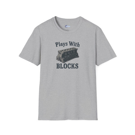 Plays With Blocks Vintage T-Shirt - Text Design + Graphic-Modelcars.com-ModelCars.com