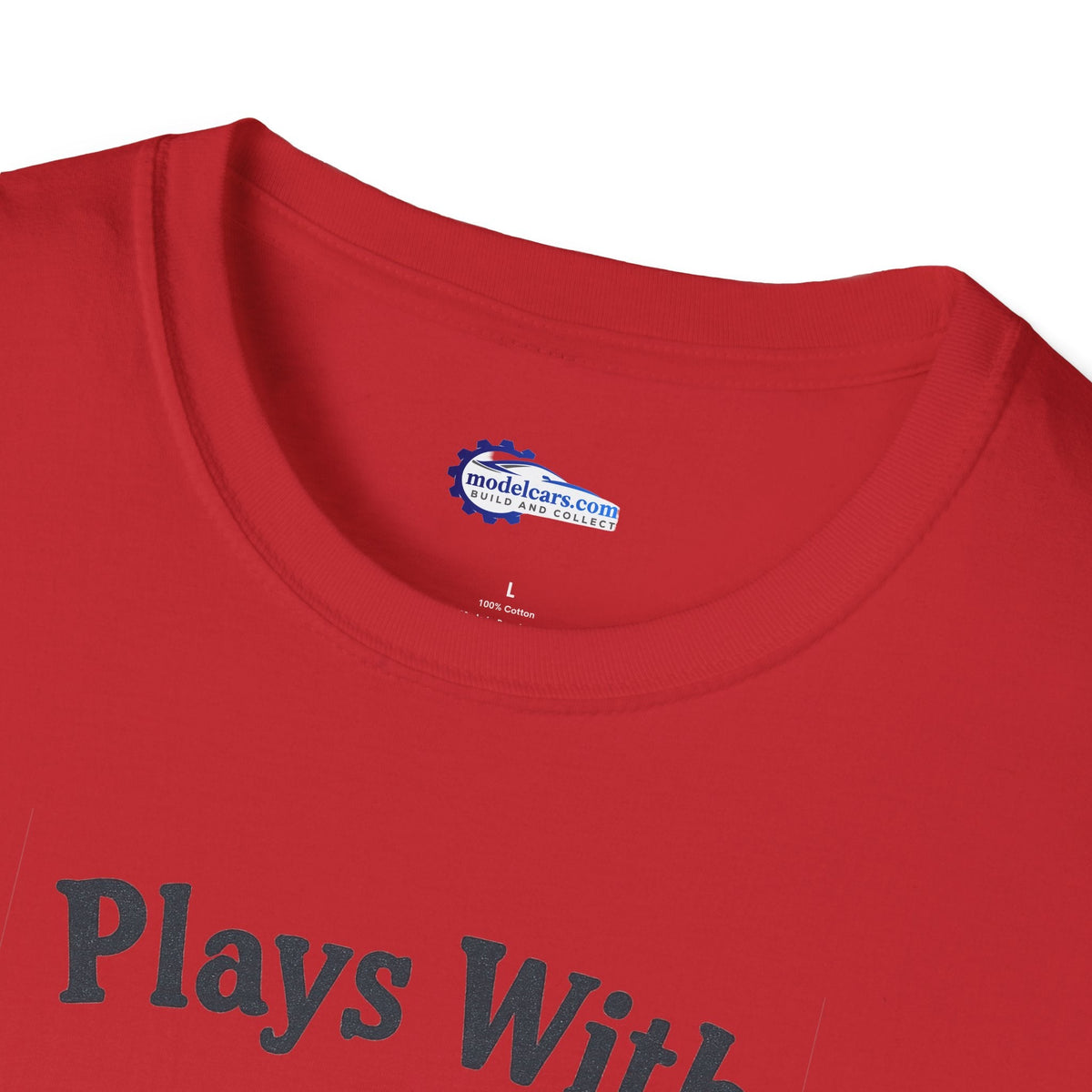 Plays With Blocks Vintage T-Shirt - Text Design + Graphic-Modelcars.com-ModelCars.com