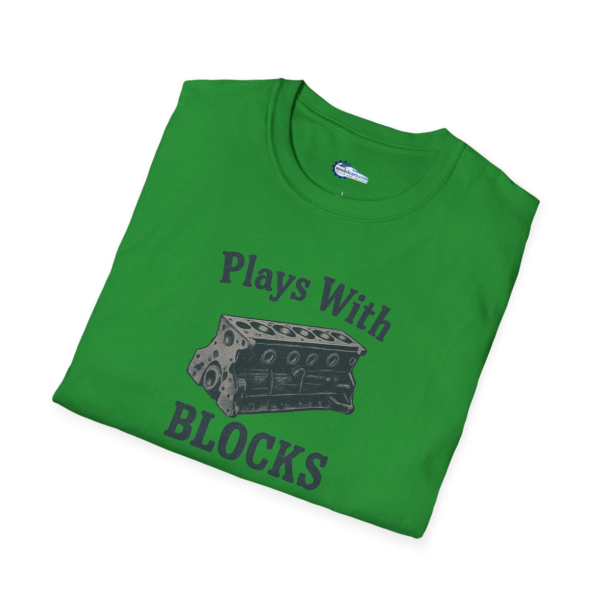 Plays With Blocks Vintage T-Shirt - Text Design + Graphic-Modelcars.com-ModelCars.com