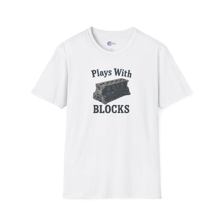 Plays With Blocks Vintage T-Shirt - Text Design + Graphic-Modelcars.com-ModelCars.com