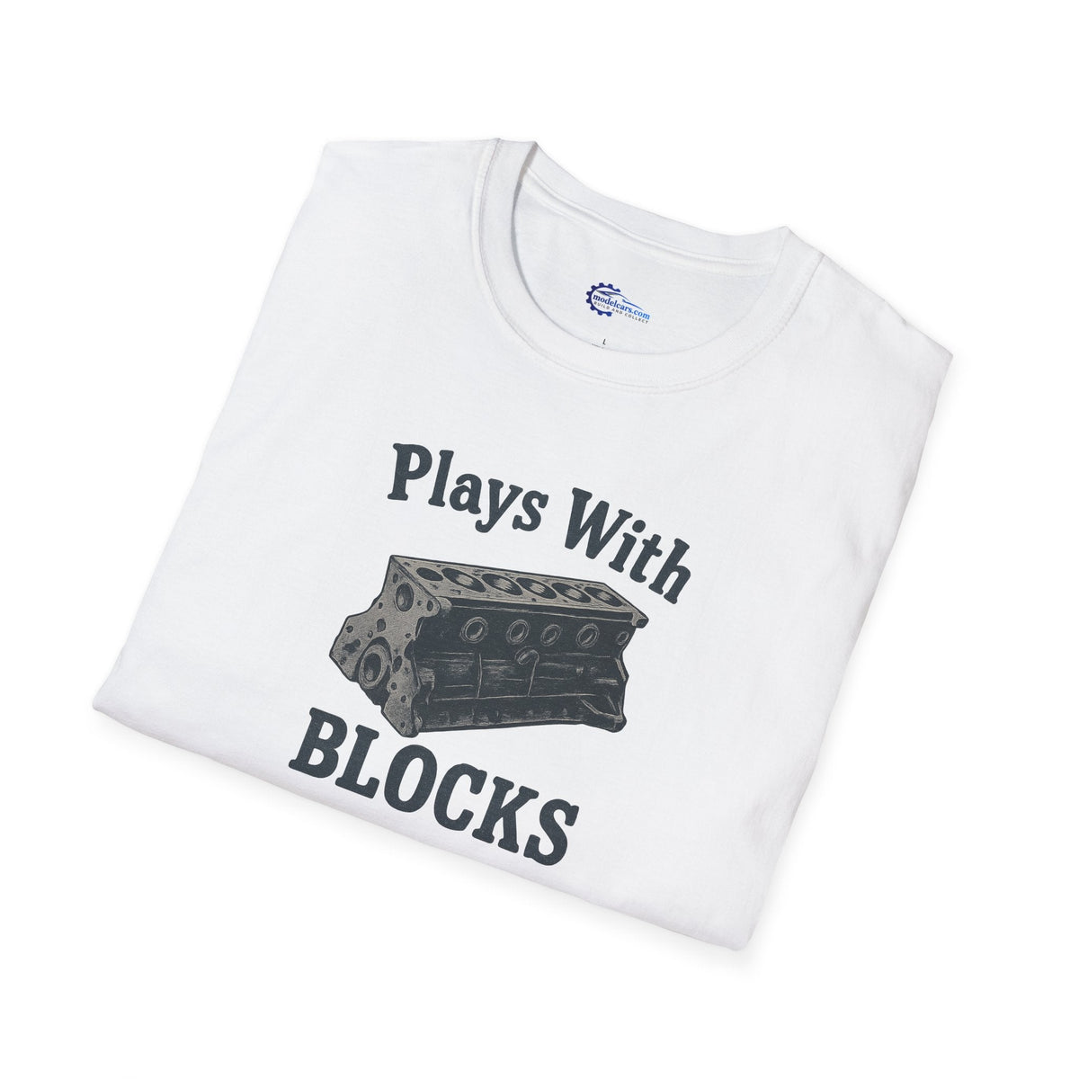 Plays With Blocks Vintage T-Shirt - Text Design + Graphic-Modelcars.com-ModelCars.com