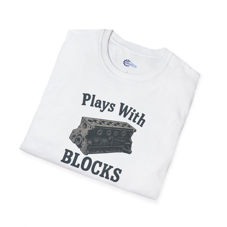 Plays With Blocks Vintage T-Shirt - Text Design + Graphic-Modelcars.com-ModelCars.com
